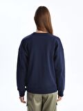 Bisiklet Yaka Oversize Kadın Sweatshirt