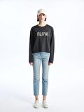 Bisiklet Yaka Pul Payetli Kadın Sweatshirt