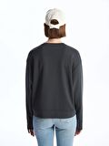 Bisiklet Yaka Pul Payetli Kadın Sweatshirt