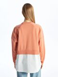 Bisiklet Yaka Düz Oversize Kadın Sweatshirt Tunik