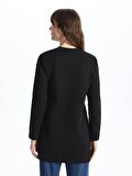 Bisiklet Yaka Düz Uzun Kollu Kadın Sweatshirt Tunik