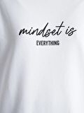 Bisiklet Yaka Baskılı Uzun Kollu Kadın Sweatshirt Tunik