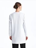 Bisiklet Yaka Baskılı Uzun Kollu Kadın Sweatshirt Tunik