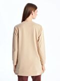 Bisiklet Yaka Baskılı Uzun Kollu Kadın Sweatshirt Tunik