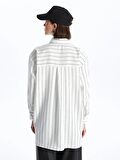 Çizgili Oversize Kadın Gömlek Tunik