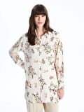 Çiçekli Uzun Kollu Oversize Kadın Gömlek Tunik
