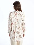 Çiçekli Uzun Kollu Oversize Kadın Gömlek Tunik