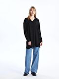 Düz Uzun Kollu Oversize Kadın Gömlek Tunik
