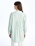Düz Uzun Kollu Oversize Kadın Gömlek Tunik