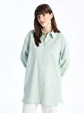 Düz Uzun Kollu Oversize Kadın Gömlek Tunik