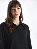 Düz Uzun Kollu Oversize Kadın Gömlek Tunik