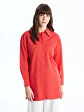 Düz Uzun Kollu Oversize Kadın Gömlek Tunik