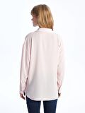 Düz Uzun Kollu Oversize Poplin Kadın Gömlek