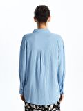 Düz Uzun Kollu Oversize Kadın Gömlek