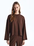Bisiklet Yaka Oversize Kadın Sweatshirt