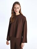 Bisiklet Yaka Oversize Kadın Sweatshirt