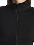 Kadın Dik Yaka Düz Fermuarlı Sweatshirt