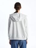 Kapüşonlu Oversize Kadın Fermuarlı Sweatshirt