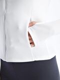 Kadın Dik Yaka Düz Fermuarlı Sweatshirt