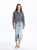 Çizgili Uzun Kollu Oversize Poplin Kadın Gömlek