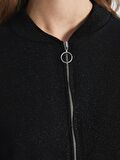 Bisiklet Yaka Parlak Görünümlü Uzun Kollu Kadın Fermuarlı Sweatshirt