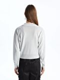 Bisiklet Yaka Parlak Görünümlü Uzun Kollu Kadın Fermuarlı Sweatshirt