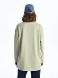 Bisiklet Yaka Düz Oversize Kadın Sweatshirt Tunik