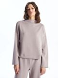 Dik Yaka Oversize Kadın Sweatshirt