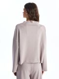 Dik Yaka Oversize Kadın Sweatshirt