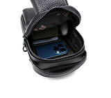 Erkek Siyah Kapaklı Çok Bölmeli El ve Omuz Çantası