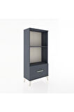 Hyperion Dolap 2 Raflı Tek Çekmeceli 60x44x134 Antrasit-Antrasit