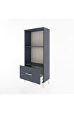 Hyperion Dolap 2 Raflı Tek Çekmeceli 60x44x134 Antrasit-Antrasit