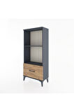 Hyperion Dolap 2 Raflı Tek Çekmeceli 60x44x134 Antrasit-Çam