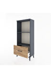 Hyperion Dolap 2 Raflı Tek Çekmeceli 60x44x134 Antrasit-Çam