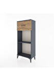 Hyperion Dolap Tek Raflı Tek Çekmeceli 60x44x134 Antrasit-Çam