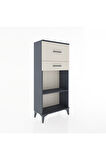 Hyperion Dolap Tek Raflı 2 Çekmeceli 60x44x134 Antrasit-Aytaşı