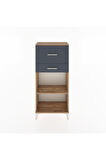 Hyperion Dolap Tek Raflı 2 Çekmeceli 60x44x134 Çam-Antrasit