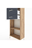 Hyperion Dolap Tek Raflı 2 Çekmeceli 60x44x134 Çam-Antrasit