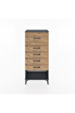 Hyperion Dolap 5 Çekmeceli 60x44x134 Antrasit-Çam