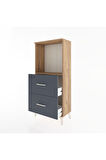 Hyperion Dolap Tek Raflı 2 Çekmeceli 60x44x134 Çam-Antrasit