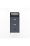 Hyperion Dolap Tek Raflı 3 Çekmeceli 60x44x134 Antrasit-Antrasit