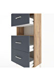 Hyperion Dolap Tek Raflı 3 Çekmeceli 60x44x134 Çam-Antrasit
