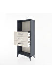 Hyperion Dolap Tek Raflı 3 Çekmeceli 60x44x134 Antrasit-Aytaşı