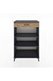 Hyperion Dolap 2 Raflı Tek Çekmeceli 88x44x134 Antrasit-Çam