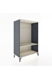 Hyperion Dolap Tek Raflı Tek Askılı 88x44x134 Antrasit-Aytaşı