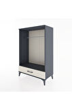 Hyperion Dolap Tek Raflı Tek Çekmeceli Tek Askılı 88x44x134 Antrasit-Aytaşı
