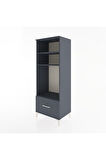 Hyperion Dolap 3 Raflı Tek Çekmeceli 60x44x163 Antrasit-Antrasit
