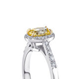 Pırlanta Sarı Violet Taşlı Yüzük