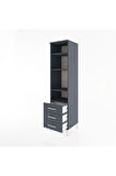 Hyperion Dolap 4 Raflı 3 Çekmeceli 44x44x182 Antrasit-Antrasit