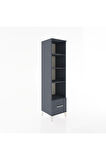 Hyperion Dolap 4 Raflı Tek Çekmeceli 44x44x182 Antrasit-Antrasit